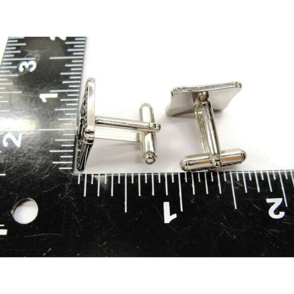 Cufflinks Square Black Onyx Unique Design Tux Shirt Dress Suit Vintage - Picture 7 of 9